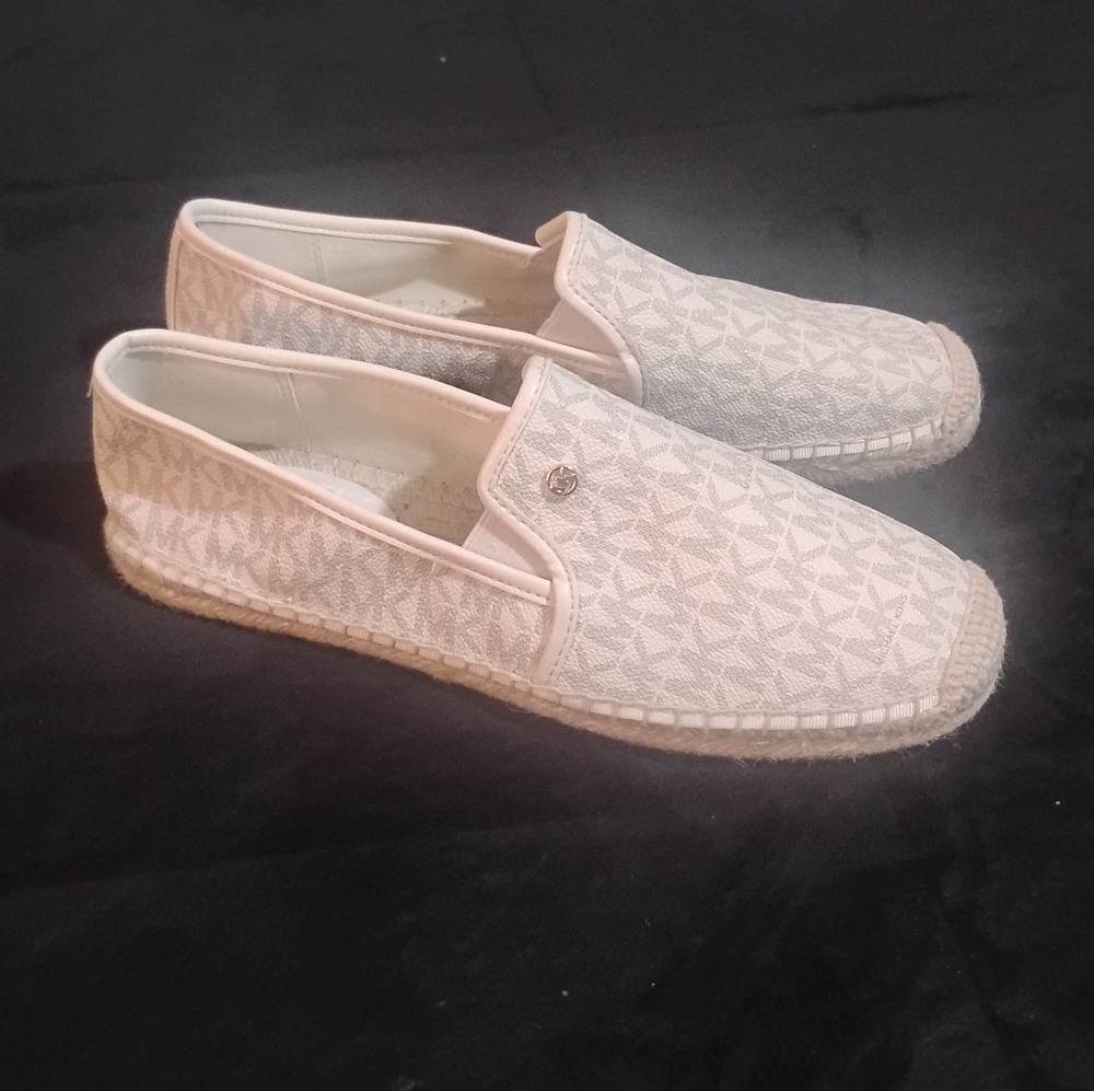 Michael Kors White and Gold Espadrilles